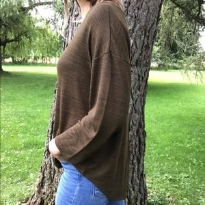Olive Brown Super Stretchy Casual Top